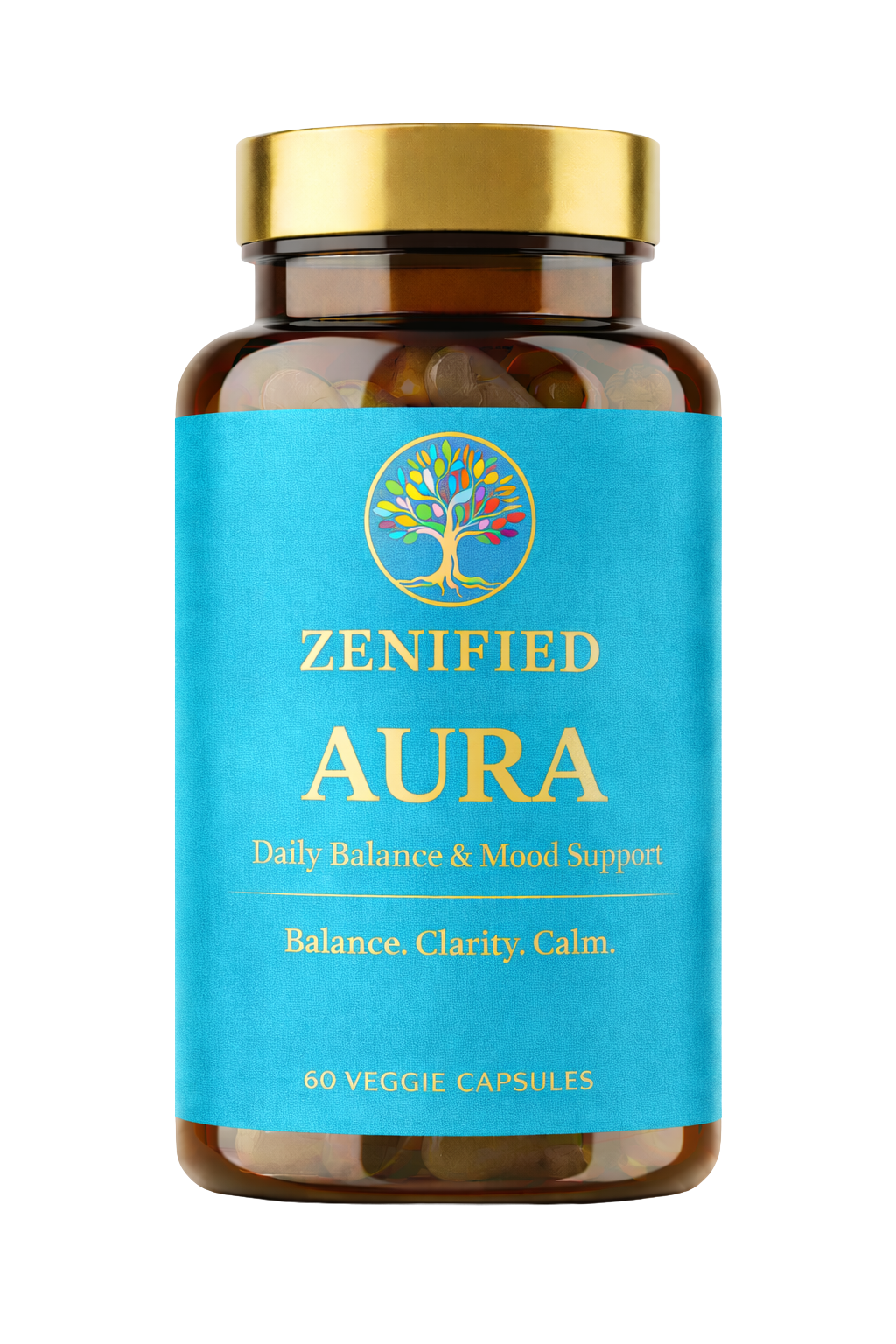 Zenified Aura, daily mood and emotional balance supplement, 60 veggie capsules