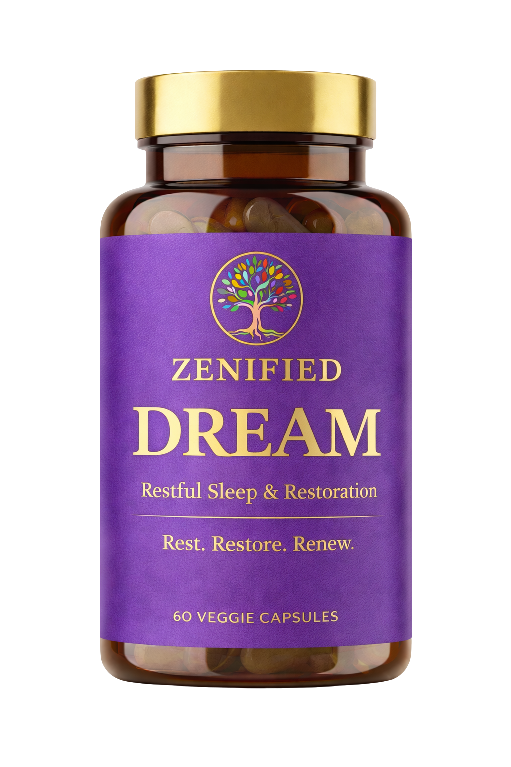 Zenified Dream , restful sleep and restoration supplement, 60 veggie capsules