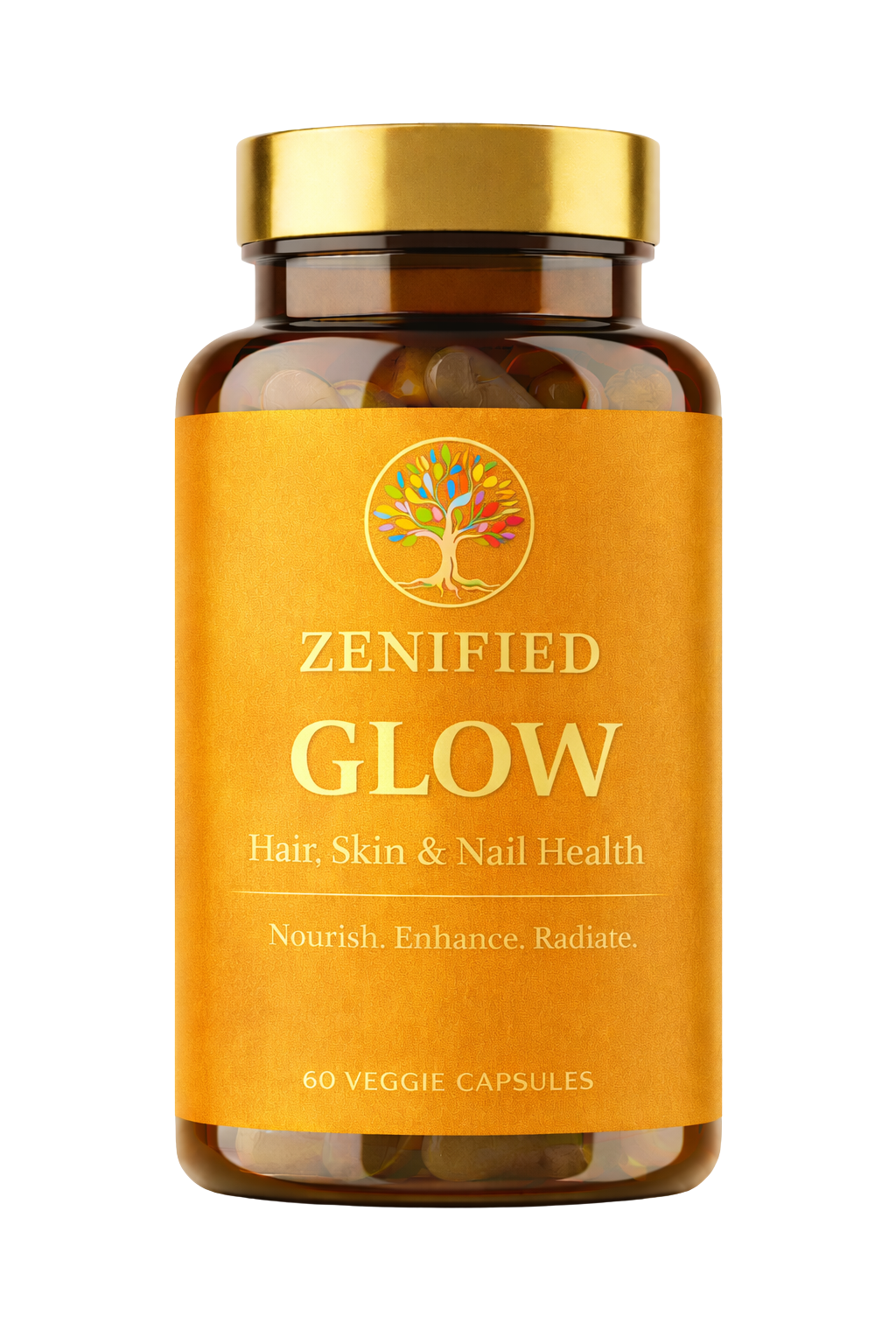 Zenified Glow , radiant skin and inner cleansing supplement, 60 veggie capsules