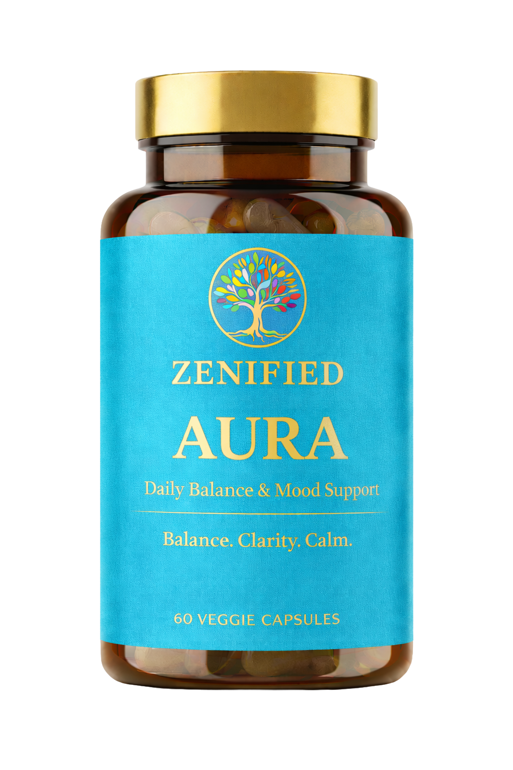 Zenified Aura, daily mood and emotional balance supplement, 60 veggie capsules