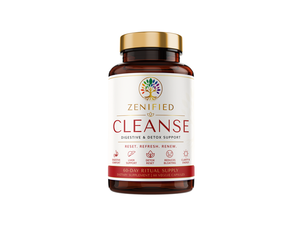 Zenified Cleanse plant-based digestive detox supplement with turmeric ginger and milk thistle