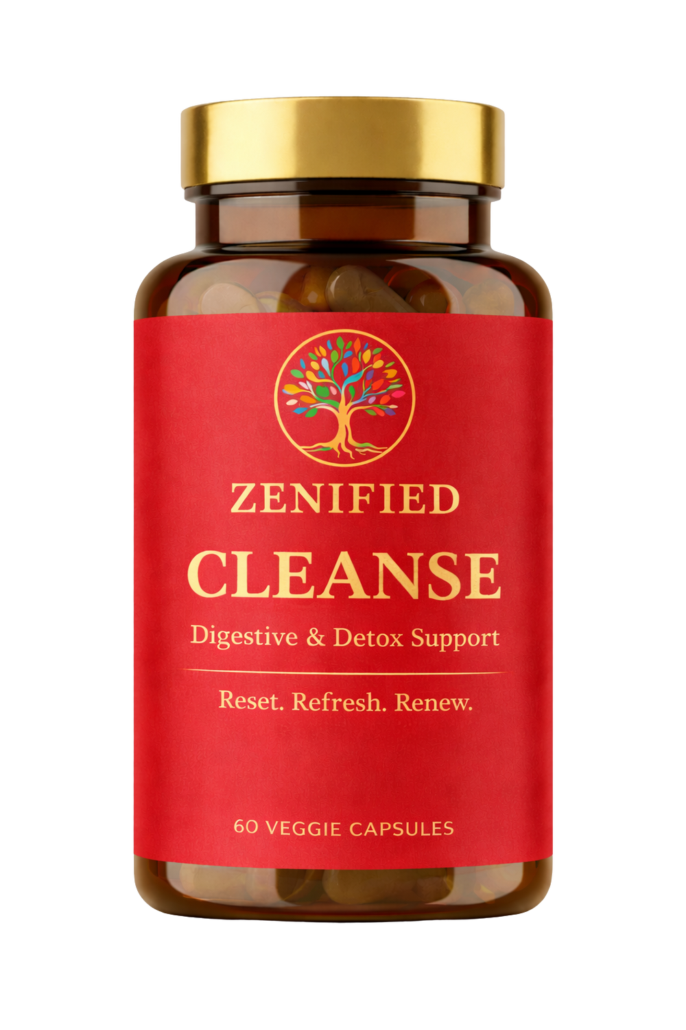 Zenified Cleanse — plant-based digestive detox supplement, 60 veggie capsules