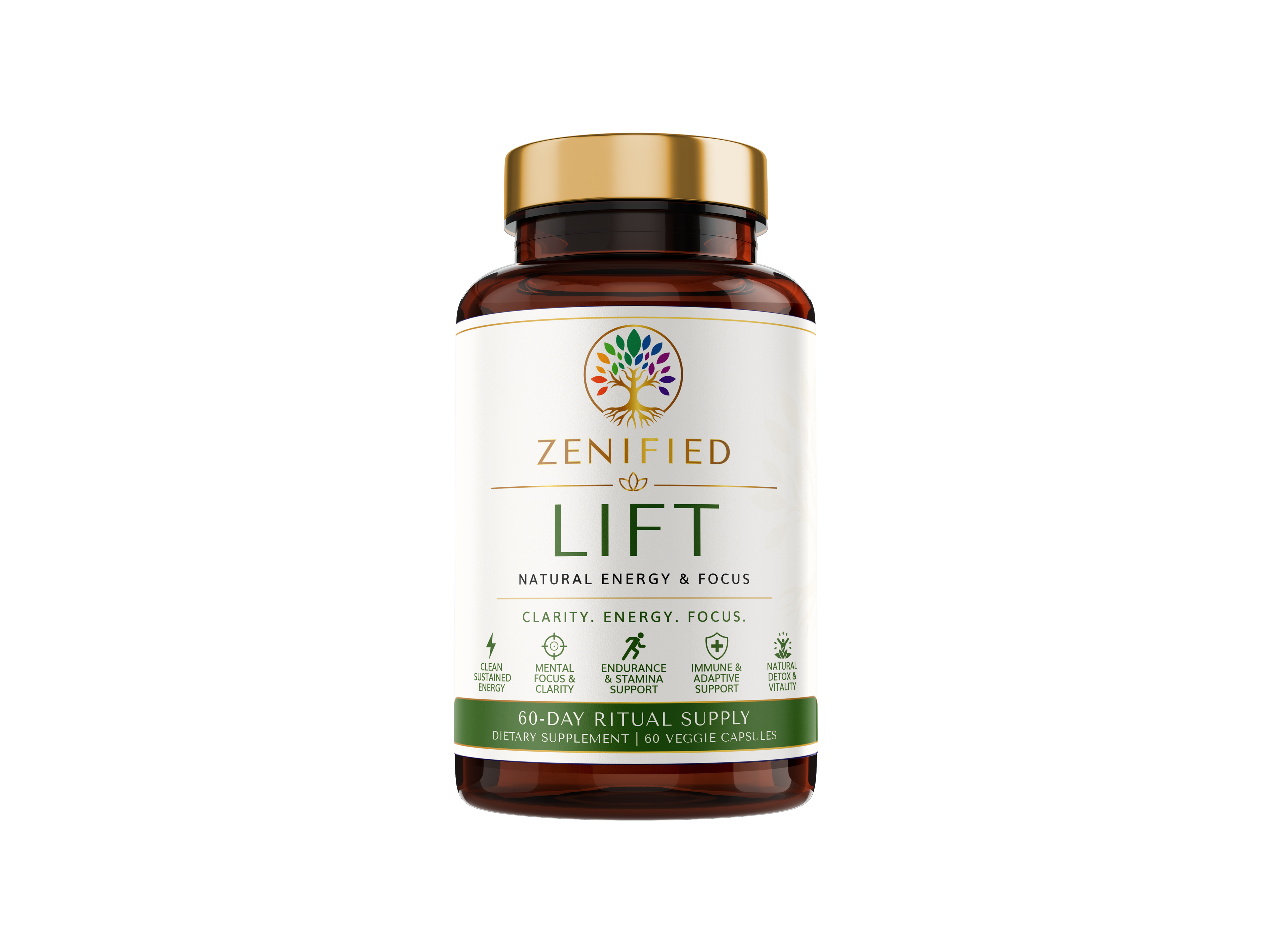 Zenified Lift natural energy and focus supplement with maca ginseng and rhodiola