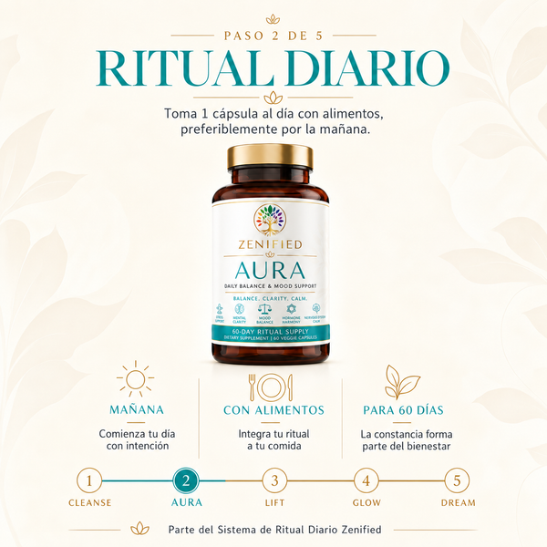 Aura daily centering ritual infographic
