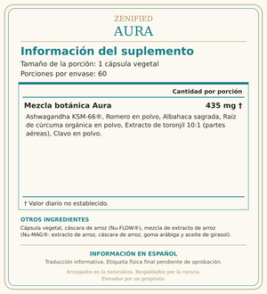 Zenified Aura: información del suplemento e ingredientes en español