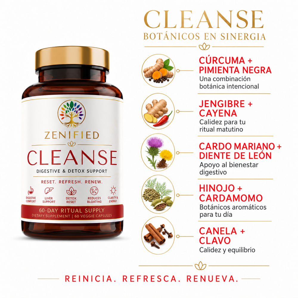 Zenified Cleanse botanical morning reset supplement bottle