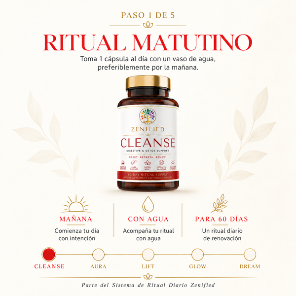 Cleanse morning reset and digestive wellness infographic