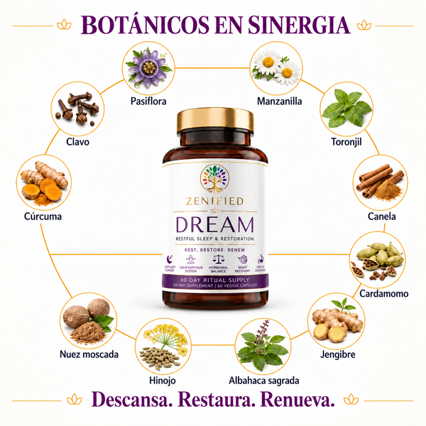 Ingredientes de Dream: pasiflora, manzanilla y toronjil