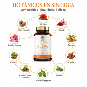 Glow ingredients with hibiscus, saffron and rose petal