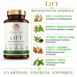 Lift ingredients with maca, rhodiola and Korean ginseng