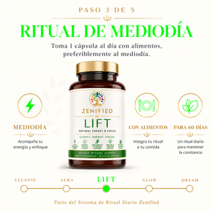 Lift midday steady energy and focus ritual infographic