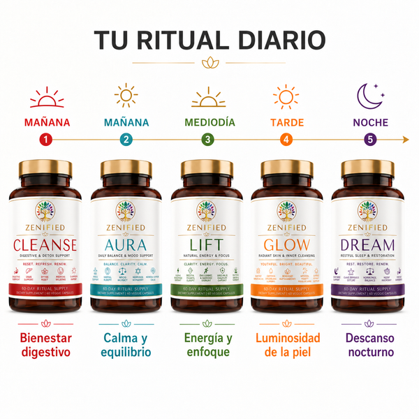 Daily timing guide for Cleanse, Aura, Lift, Glow and Dream